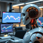 AI-driven trading dashboard displaying Bitcoin and stock market data